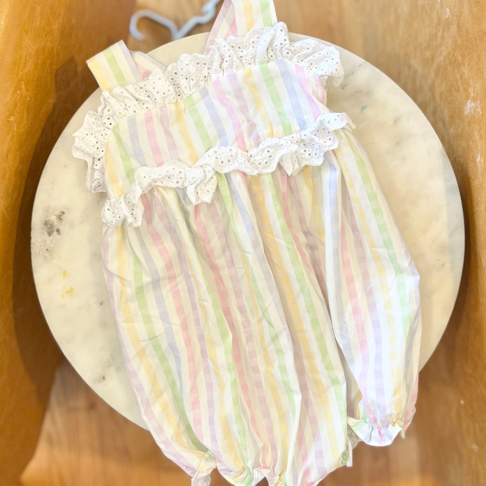 3T Little Bear Smocks Sunsuit Rainbow Pastel Bubble Romper lbs